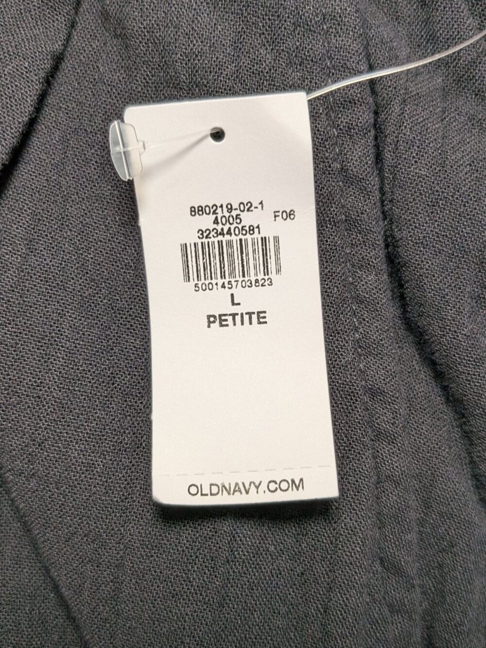 NWT Old Navy High-Waisted Crinkle Gauze Barrel Ankle Pants Black #880219 size LP - Picture 4 of 11